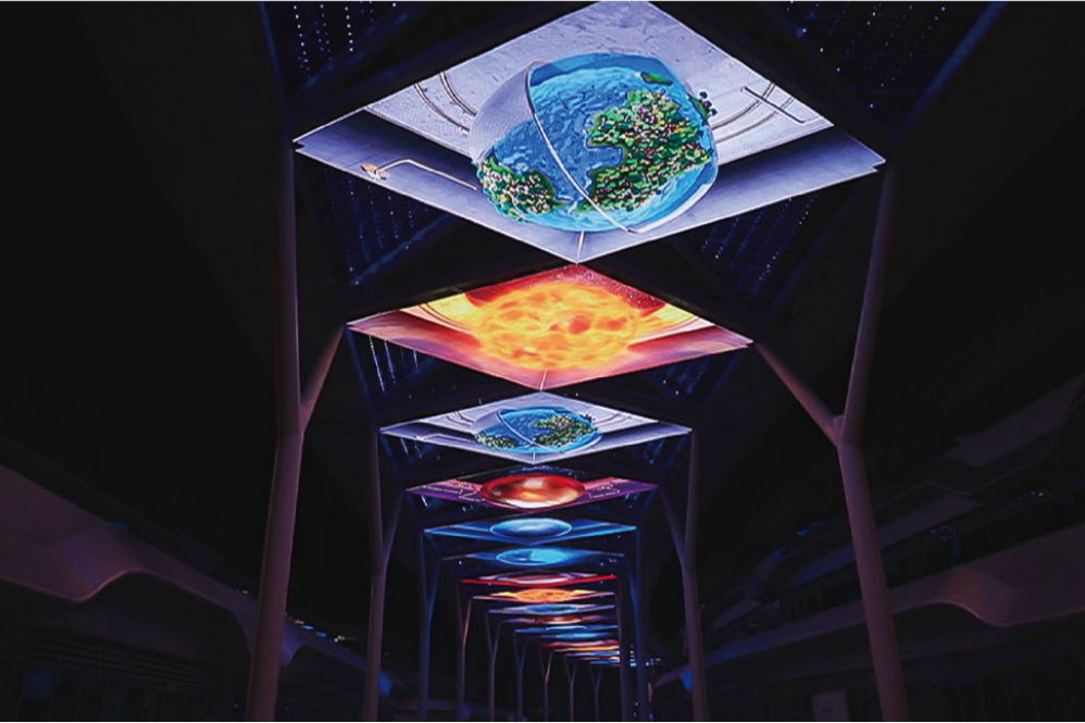 LED顯示屏透明屏與天幕的獨(dú)特組合應(yīng)用